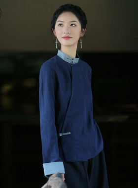 禅服女唐装棉麻春秋居士服茶服