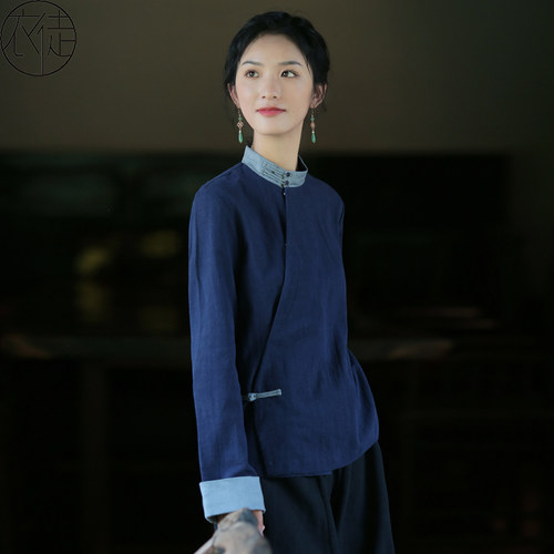 禅服女唐装棉麻春秋居士服茶服