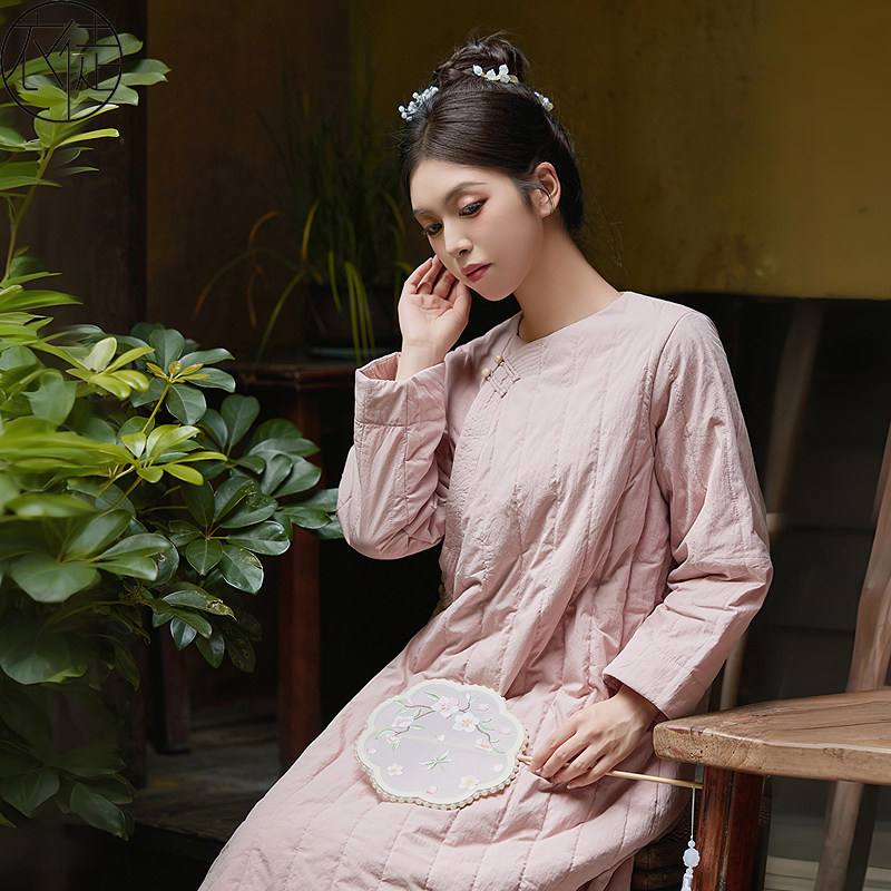 粉色棉服女款2025新款冬季中式服装中国风女品牌女士唐装高端棉袄