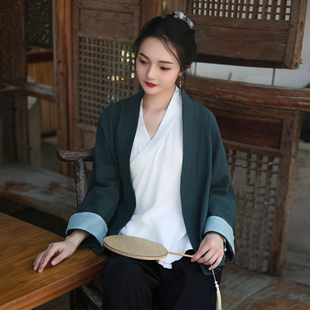 衣徒苎麻汉服女款春季2026新款高级感茶服茶艺师服装女新中式外套