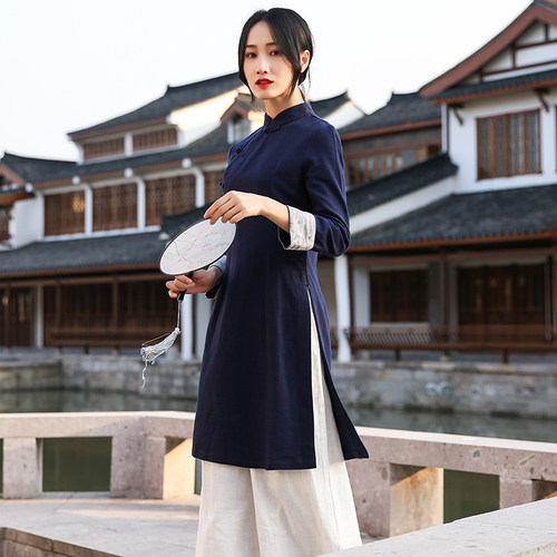 棉麻茶服中式上衣民国复古禅服