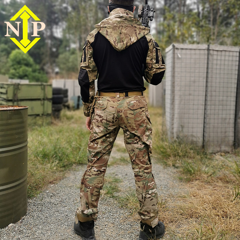 军迷战术迷彩服G3连帽蛙服黑灰坊