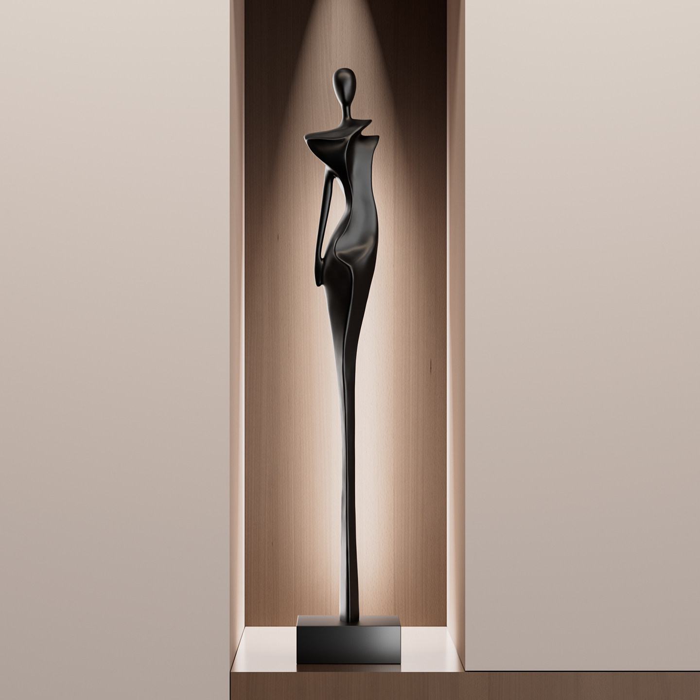 轻奢玄关柜摆件竖高客厅电视柜装饰品意式极简人物雕塑高级艺术感