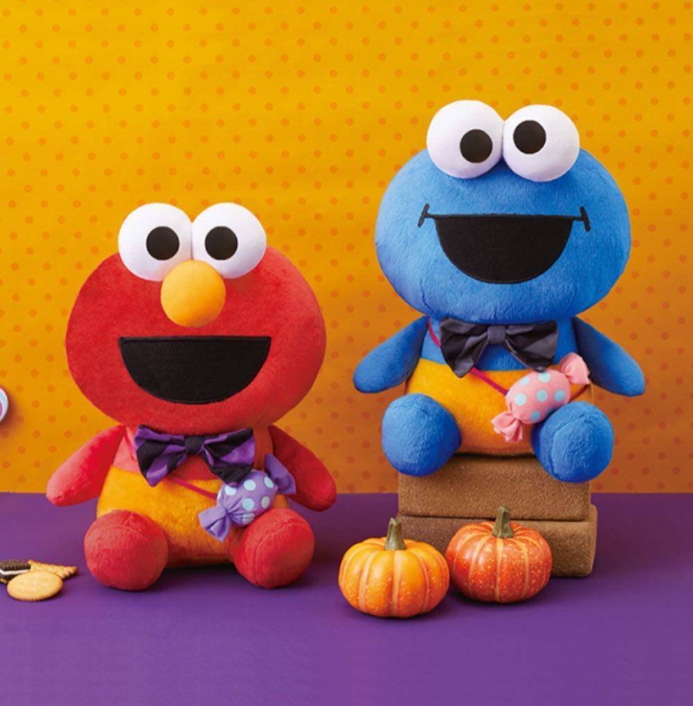 走量保真芝麻街sesame street 艾摩elmo红怪蓝怪毛绒公仔玩具玩偶