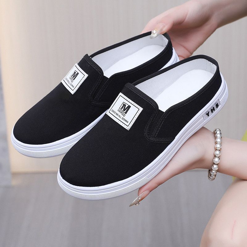 一脚蹬厚底懒人女2025爆款