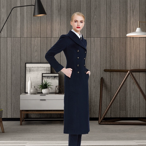 Шерстяное пальто, длинная зимняя куртка для работы, средней длины, 2024 года