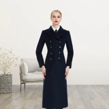 Шерстяное пальто, длинная зимняя куртка для работы, средней длины, 2024 года