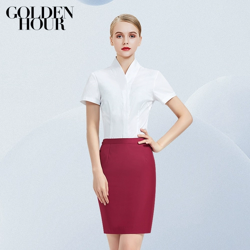 Униформа, рубашка, комплект, V-образный вырез