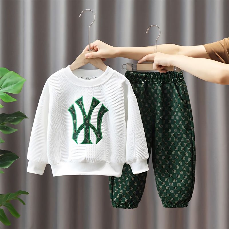 男童春装套装洋气衣服儿童休闲装春秋款2025新款小童装潮酷帅卫衣