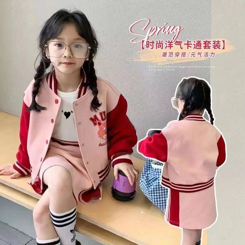 女童连衣裙春装2026新款洋气儿童春秋款外套时髦短裙女孩套装裙子