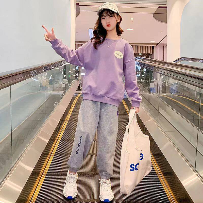 2026女童春装套装新款儿童洋气运动中大童春秋季网红韩版潮两件套