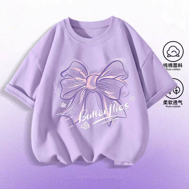 女童短袖纯棉2026夏装儿童上衣女孩夏季新款网红洋气半袖童装t恤