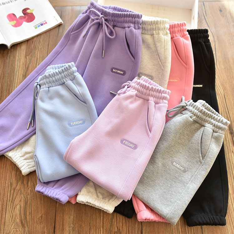 男童春秋款女童裤子校园裤子