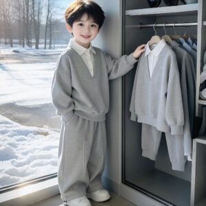 男童儿童运动套装2026春秋新款帅气韩版男孩洋气时髦卫衣两件套潮