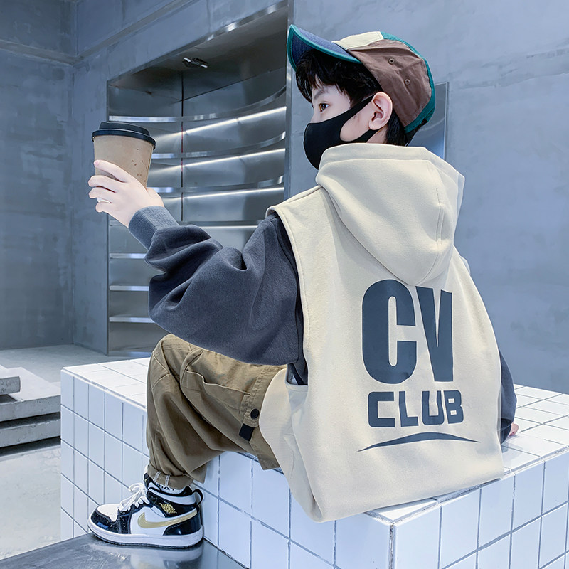 男童春秋装卫衣2025新款洋气儿童春款时髦帅酷马甲连帽两件套潮牌,童装/婴儿装/亲子装,卫衣/绒衫,淘宝优惠券,粉丝福利购,淘宝优惠卷