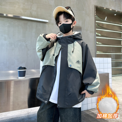 男童外套秋冬款2025新款夹棉加厚