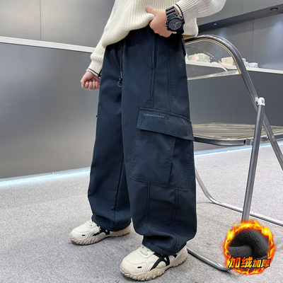 男童秋冬款裤子2025新款保暖工装