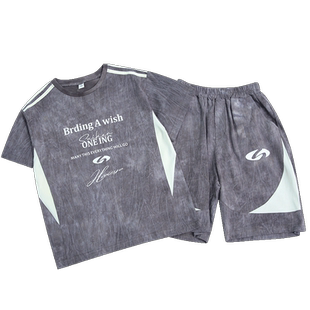 男童夏季套装2026新款短袖薄款运动衣服中大儿童短裤夏装时髦潮牌