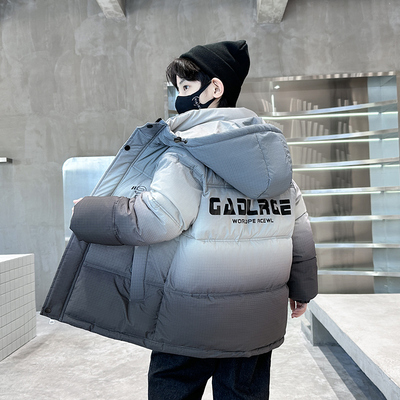 男童冬装羽绒棉服外套2025新款洋气中大童男孩棉袄冬季加厚棉衣潮