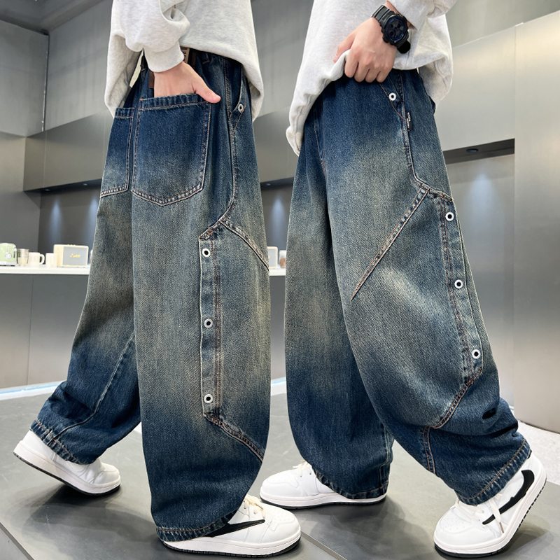 男童牛仔裤春秋款2025新款休闲裤