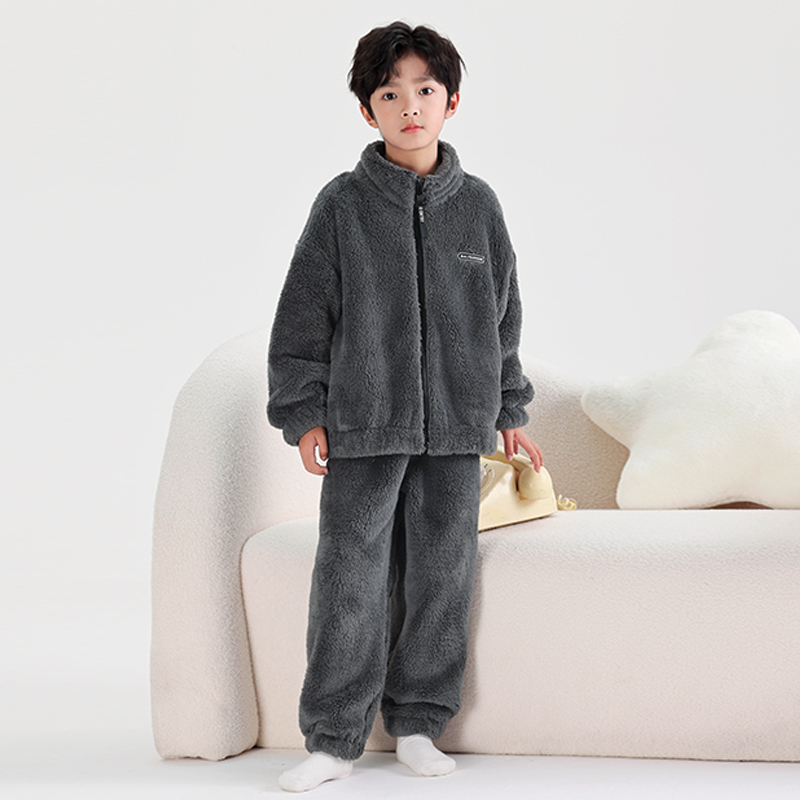 男童秋冬款家居服套装睡衣加厚