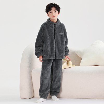 男童秋冬款家居服套装睡衣加厚