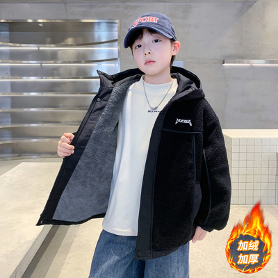 儿童装男童加绒外套2025新款