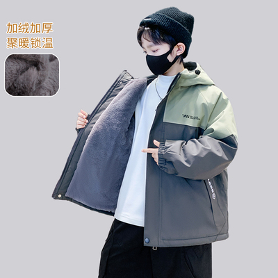 男童秋冬款外套2025新款加绒加厚