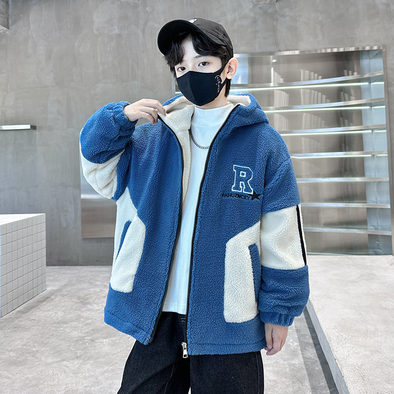 男童秋冬毛毛衣外套2025新款冬装中大童加棉加厚羊羔绒保暖冬装潮,童装/婴儿装/亲子装,普通外套,淘宝优惠券,粉丝福利购,淘宝优惠卷