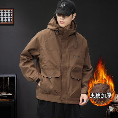 户外潮牌加厚加棉外套男士秋冬季