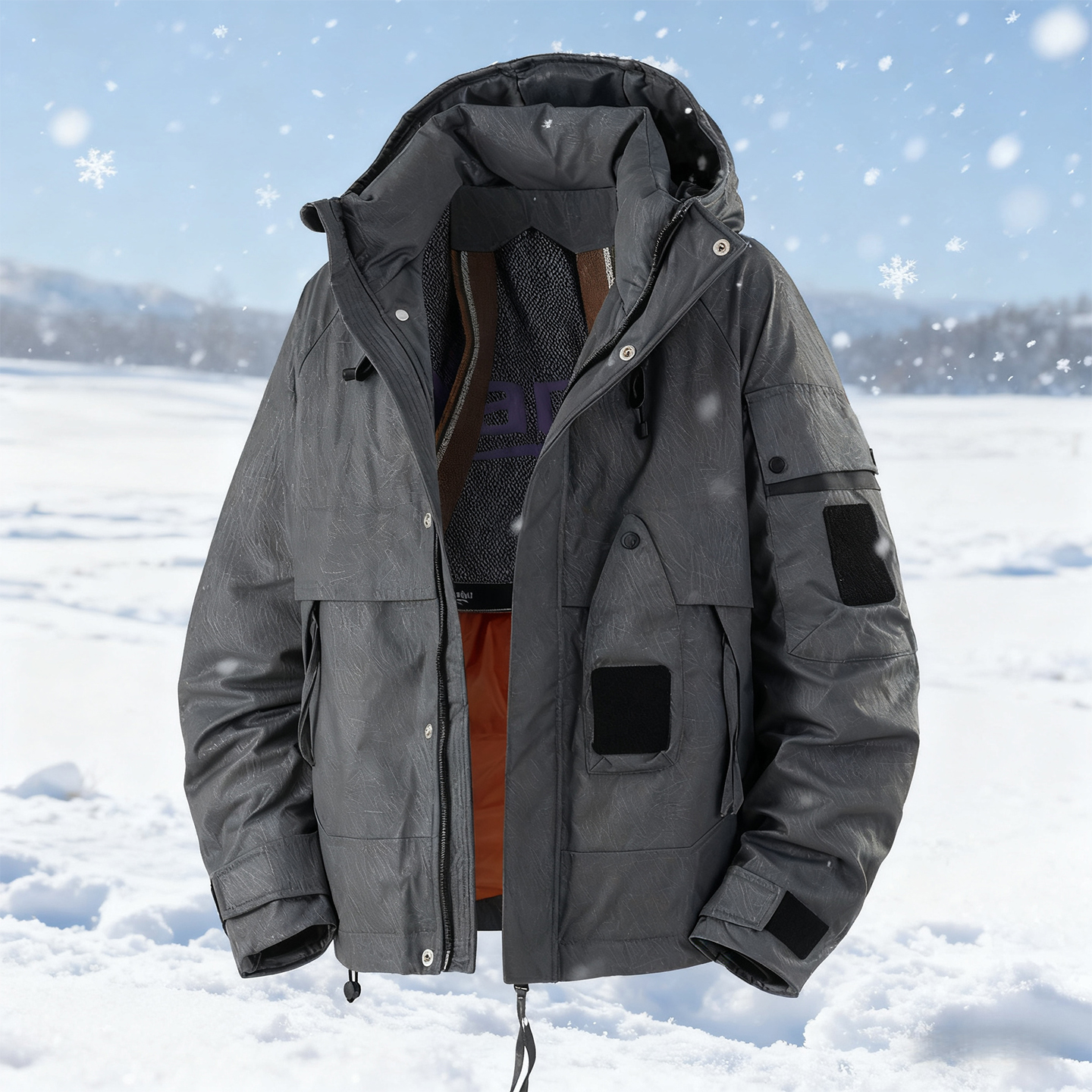 美式复古工装羽绒服冬季男款