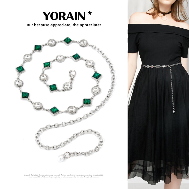 精致镶钻金属腰链女士高级感百搭