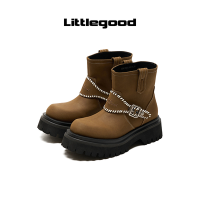 【新品折扣】littlegood英伦风马丁靴女2025冬季新款百搭加绒短靴