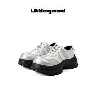 女2024新款 新品 littlegood日系休闲鞋 厚底百搭学院运动鞋