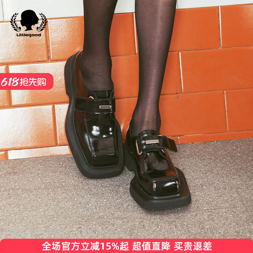 littlegood百搭设计感潮酷小皮鞋