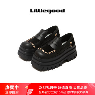 新品 新款 折扣 女2025秋季 百搭单鞋 littlegood复古厚底乐福鞋