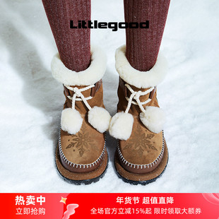 【保暖】littlegood费尔岛雪地靴女新款厚底加绒冬季百搭短靴