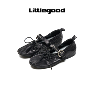 littlegood少女玛丽珍2026新款蝴蝶结平底芭蕾舞鞋百搭摇摇鞋