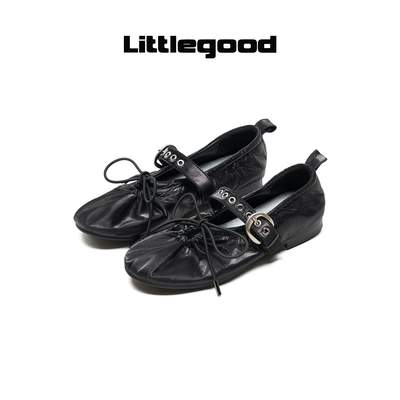 littlegood少女玛丽珍2026新款蝴蝶结平底芭蕾舞鞋百搭摇摇鞋