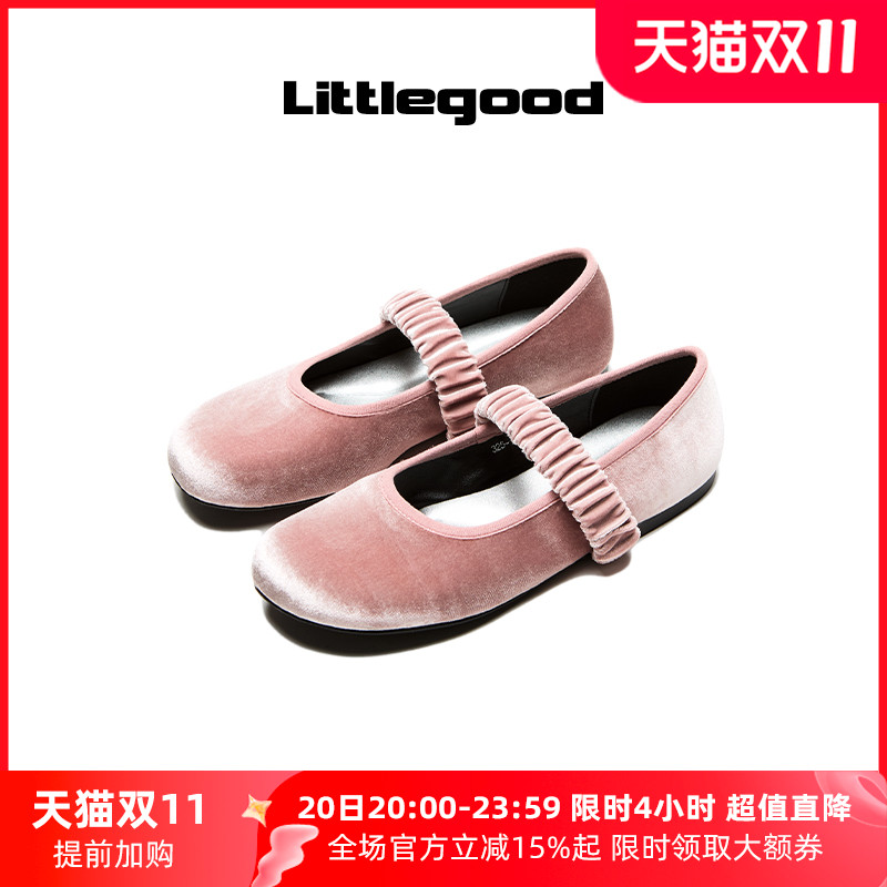 【25SS】littlegood甜美玛丽珍鞋女2025新款百搭丝绒芭蕾舞鞋