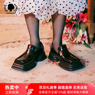 独立设计百搭厚底方头小皮鞋 littlegood英伦风乐福鞋 女新款