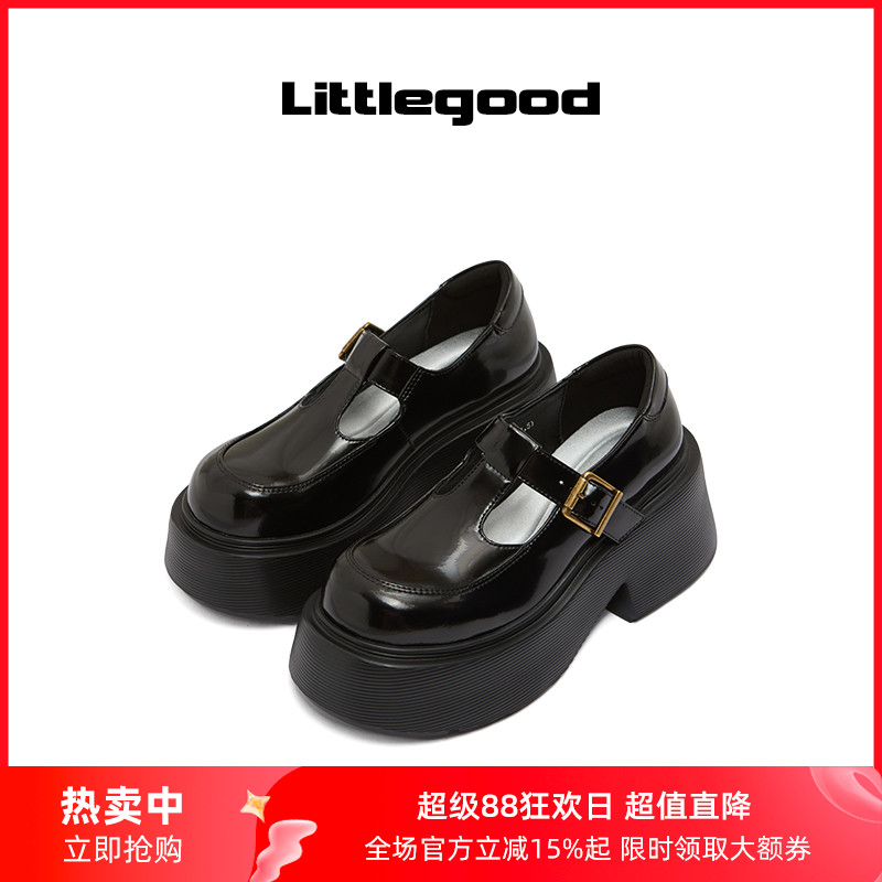 littlgood复古厚底玛丽珍鞋