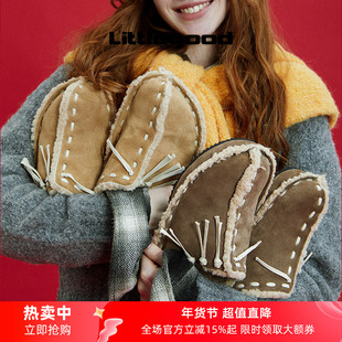 【保暖系】littlegood复古包头拖鞋女新款冬季外穿百搭加绒拖鞋