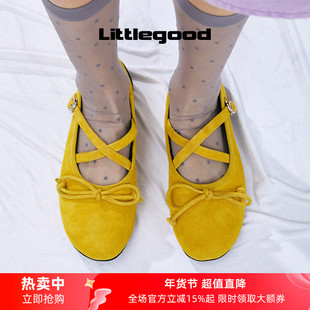 【25SS】littlegood甜美蝴蝶结玛丽珍鞋女2025春季新款芭蕾舞鞋