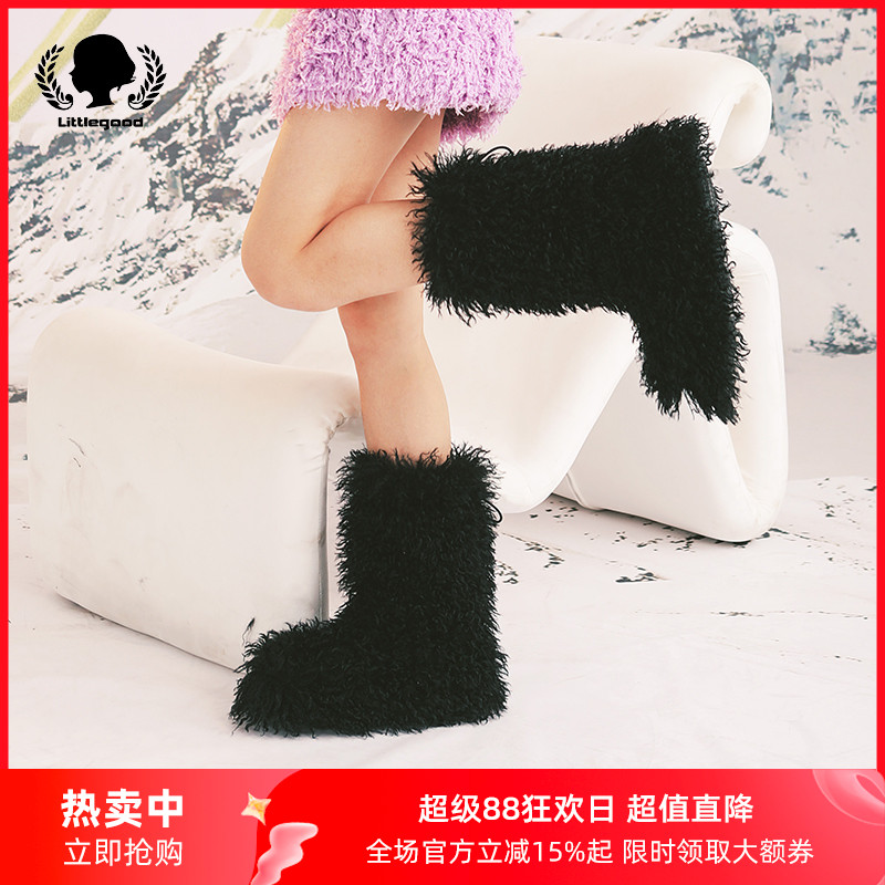 littlegood日系毛毛靴百搭雪地靴