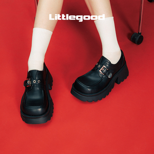 【新品】littlegood复古小皮鞋女2023新款厚底百搭学院风乐福鞋