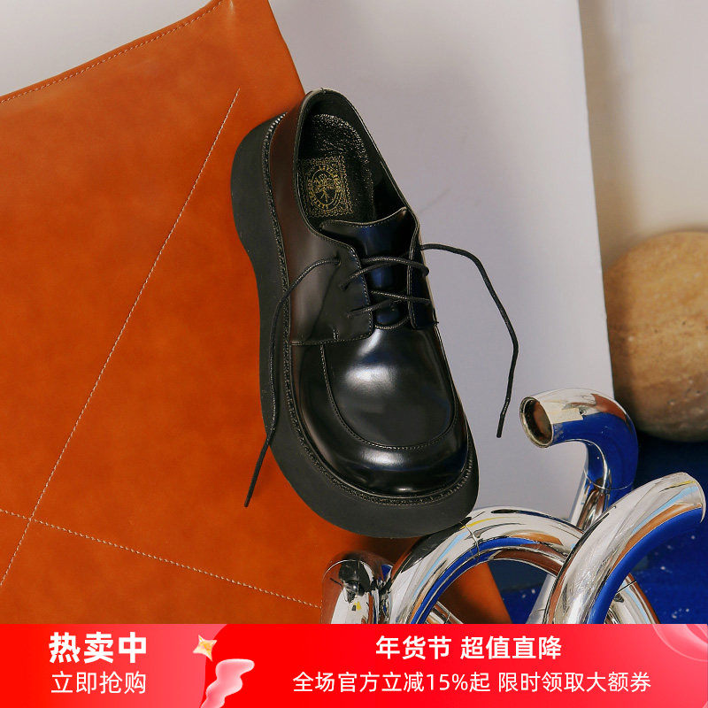 littlegood新品英伦小皮鞋女新款松糕厚底德比鞋增高小单鞋,淘宝优惠券,粉丝福利购,淘宝优惠卷