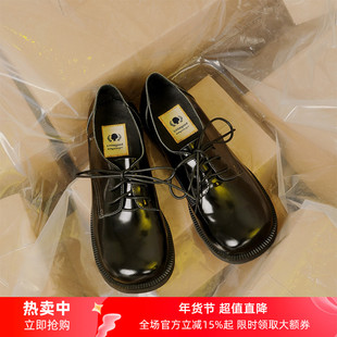 littlegood英伦大圆头软妹小皮鞋女新款黑色平底鞋学院风单鞋