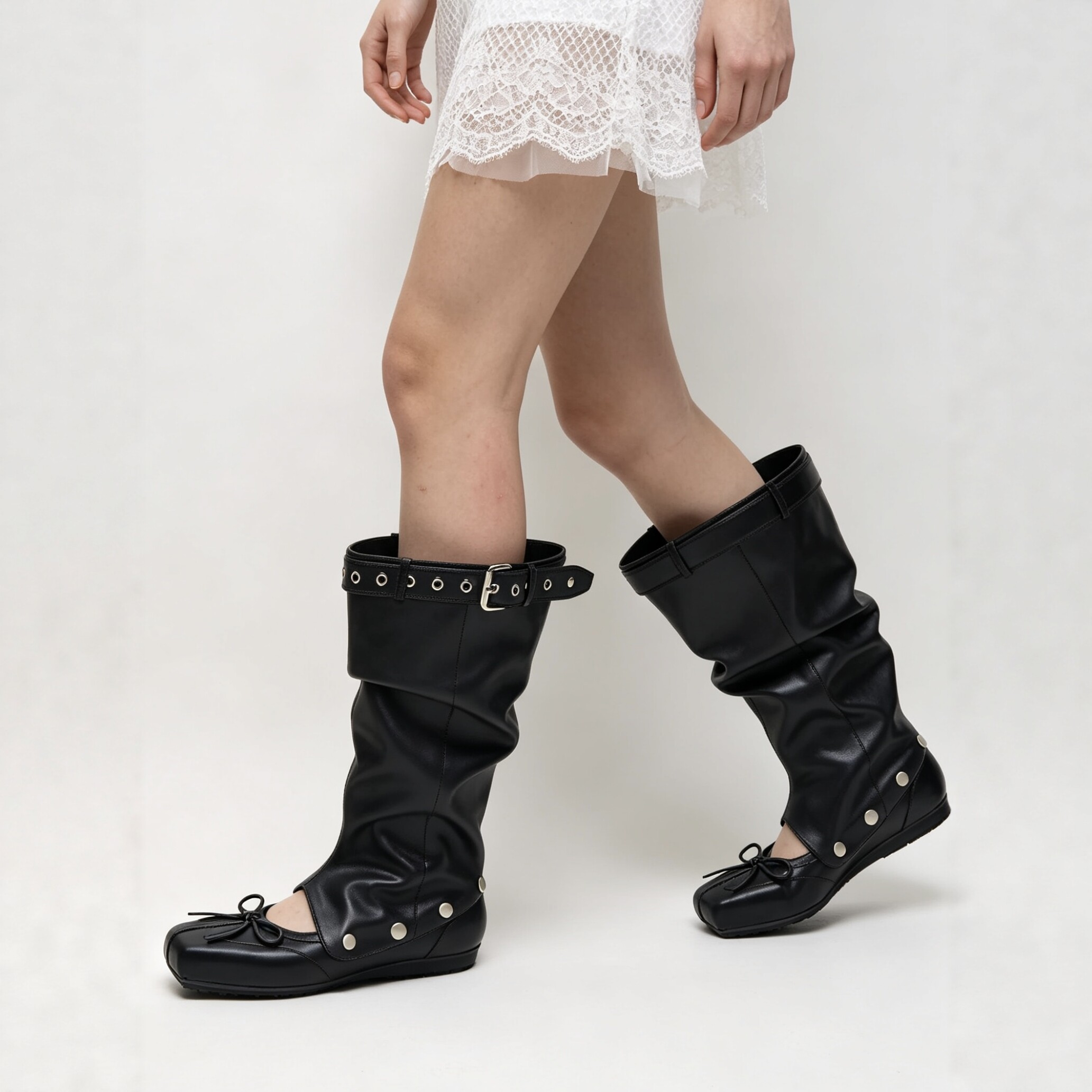 【新品推荐】littlegood可拆卸两穿芭蕾凉靴女2026夏季新款百搭靴