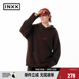 【INXX】STANDBY 潮牌冬休闲基础连帽套头针织衫情侣XME4061374